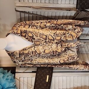 Fashion Nova brand silky snake skin print blouse